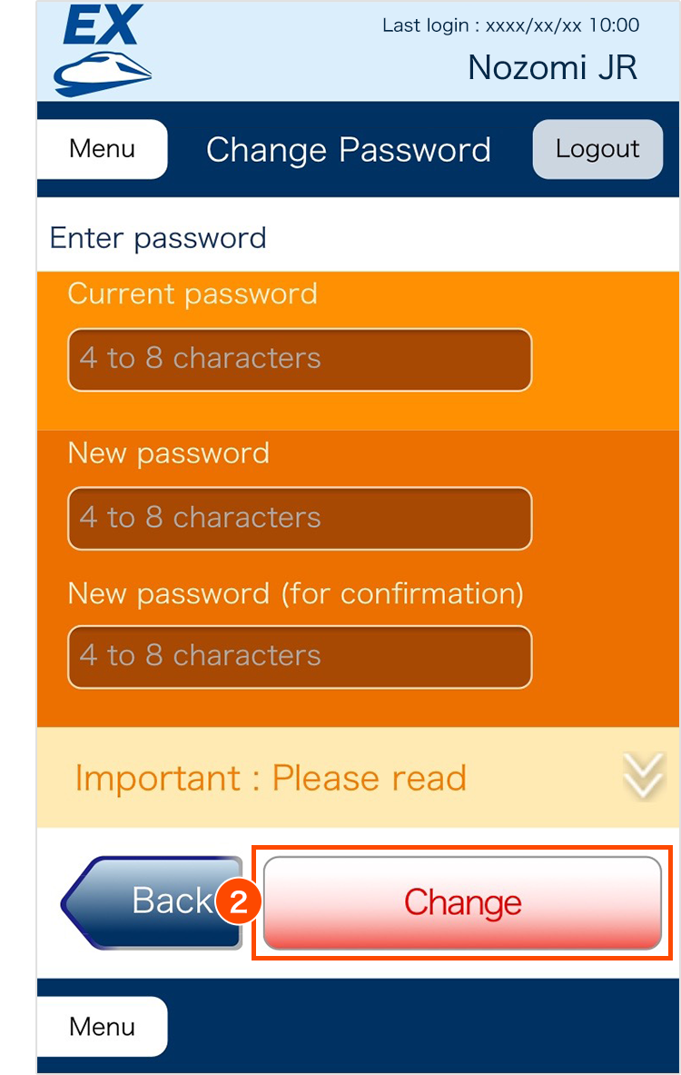 Change Password Reservation Guide Tokaido Sanyo Shinkansen Internet Reservation Service