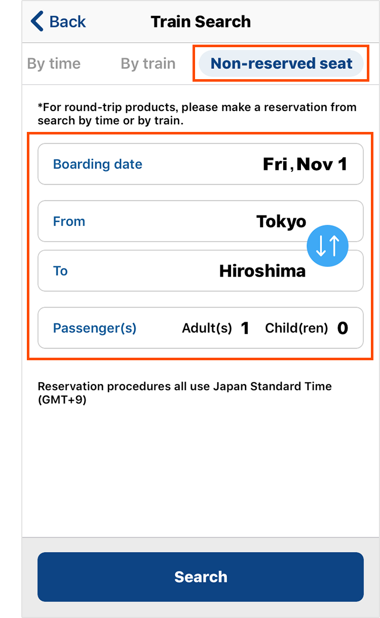 specify by train