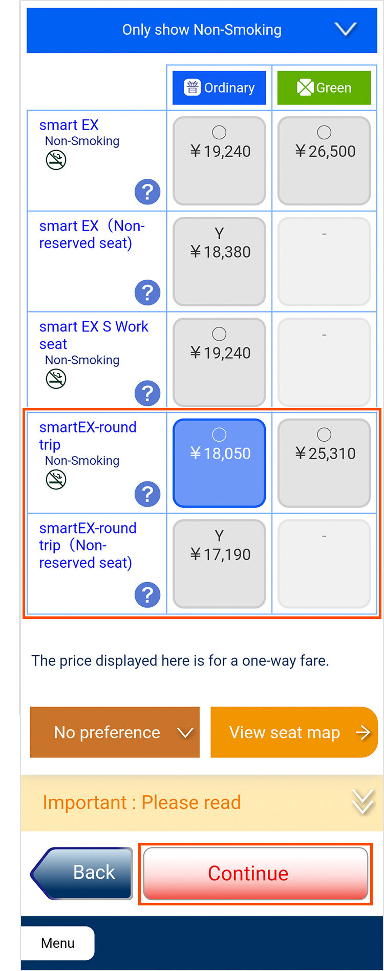 Round-trip reservations